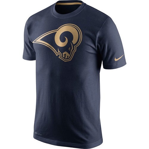 NFL Men's Los Angeles Rams Nike Navy Championship Drive Gold Collection Performance T-Shirt